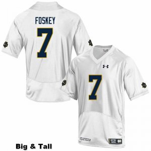 Notre Dame Fighting Irish Men's Isaiah Foskey #7 White Under Armour Authentic Stitched Big & Tall College NCAA Football Jersey JGF7799DX